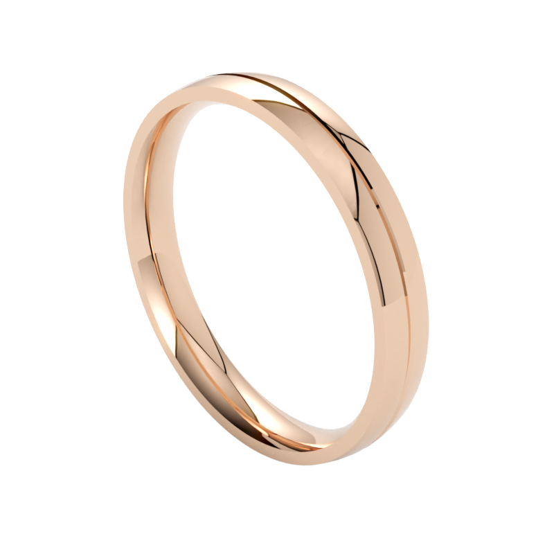 Subtelne obrączki ślubne złoto różowe 585 półokrągłe